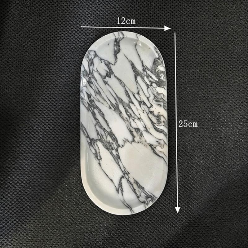 Unique Marble Vanity Tray For Displaying Perfume Bottles Trinkets And Makeup Accessories Storage Organizer