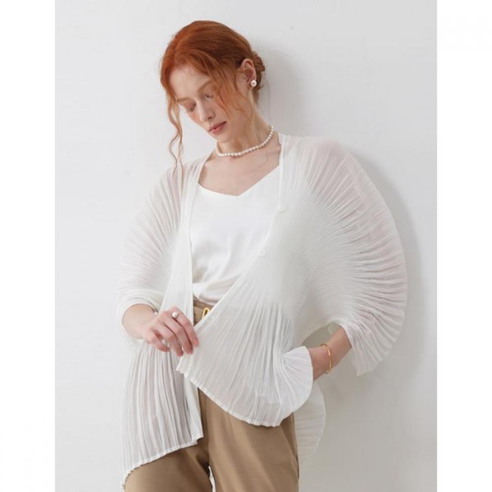 Abang Pleats Puff Cardigan