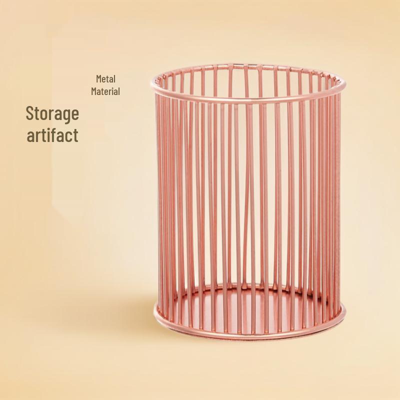 INS Style Metal Desktop Organizer: Multifunctional Pen, Stationery, Office Supplies, and Makeup Brush Holder