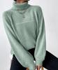 2026 Autumn/Winter Women's European American Simple Lapel Raglan Sleeve Pullover Knit Sweater