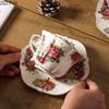 Rose Blooms Pattern Ceramic Cup&saucer Classic Mugs Dining Table Coffee Mug Milk Cups Afternoon Tea Teacup Fruit Juice Container