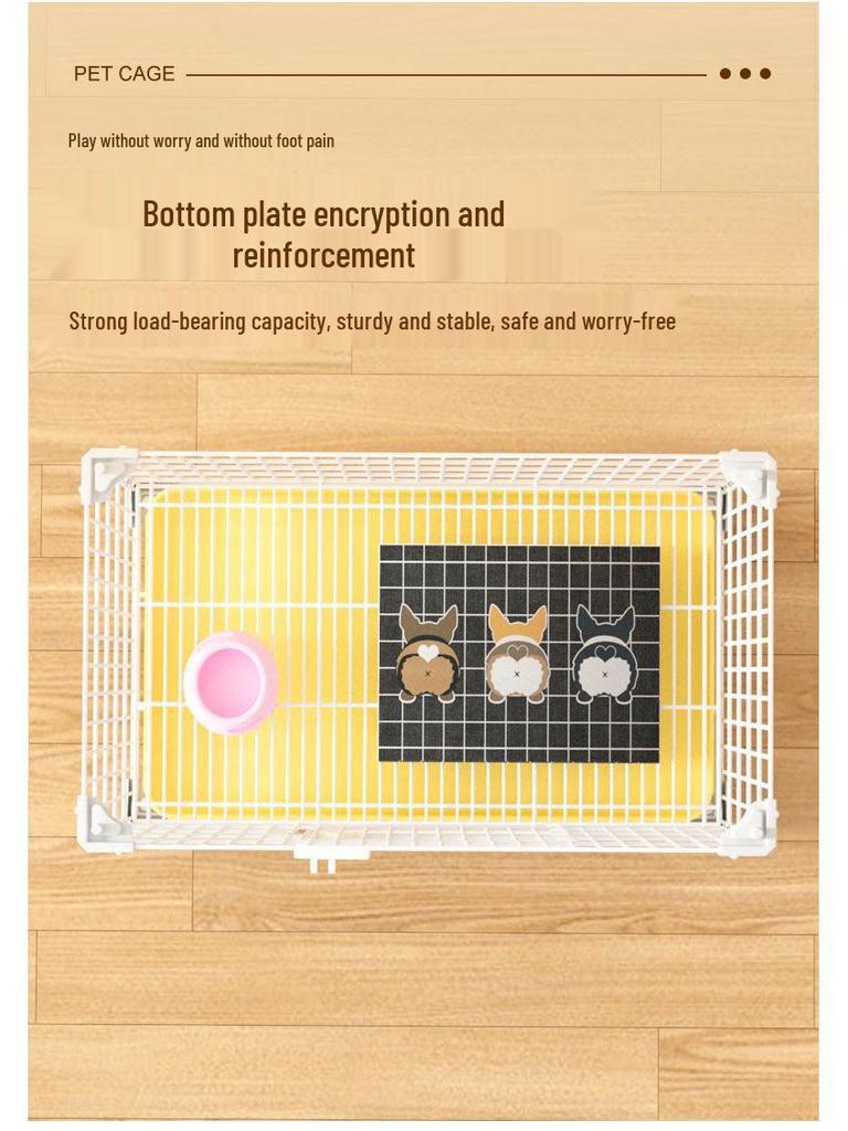 Reinforced Three-Layer Indoor Pet Cage with Toilet for Small Dogs