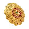 Plated Kundan, LCT, Pearls and CZ Studded Traditional Big Oversized Finger Adjustable Ring for Women