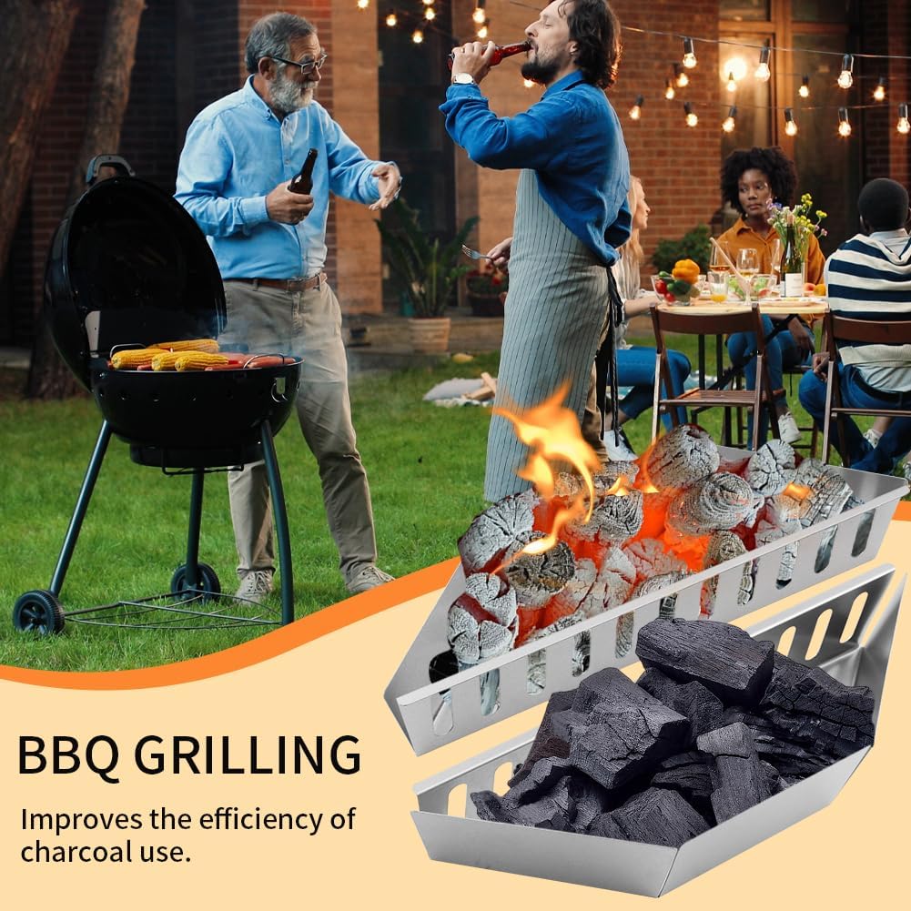 D5 2Pcs Charcoal Basket BBQ Charcoal Grill Basket Holders BBQ Grilling Accessories Replacement for BBQ Grill Tools Accessories