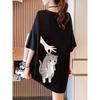 Plus-Size Women's Short-Sleeve T-Shirt, Mid-Length, 2026 Summer New Style, Loose Korean Version, Belly-Covering Pure Cotton Top for Plus-Size Women