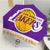 Los Angeles Lakers logo Print Automatic Umbrella, 8 Rib Iron Frame, Plastic Handle, Suitable for Outdoor Travel &Daily , Ideal Gift