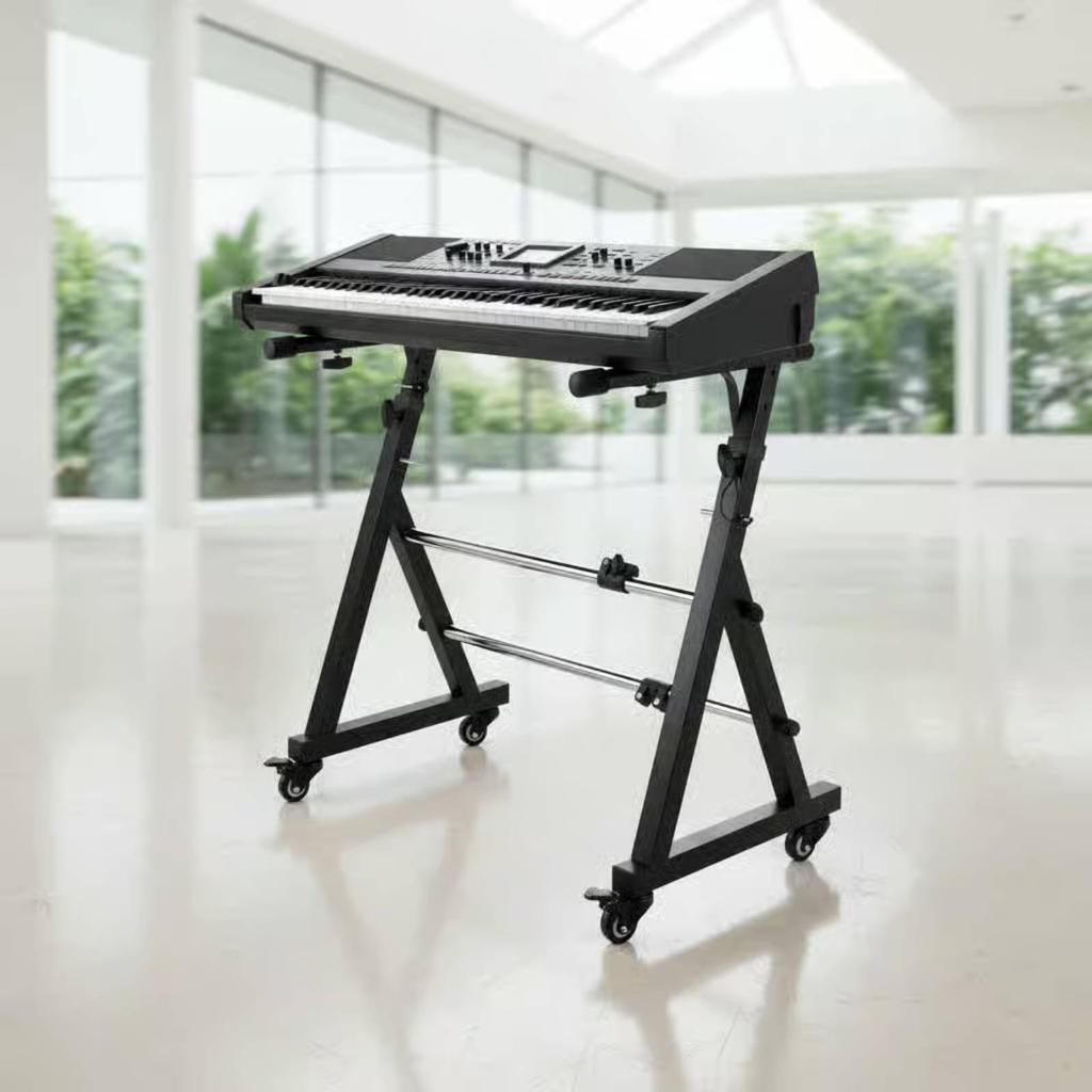 Rolling Keyboard Stand Wheeled Base Z Design Piano for Stage