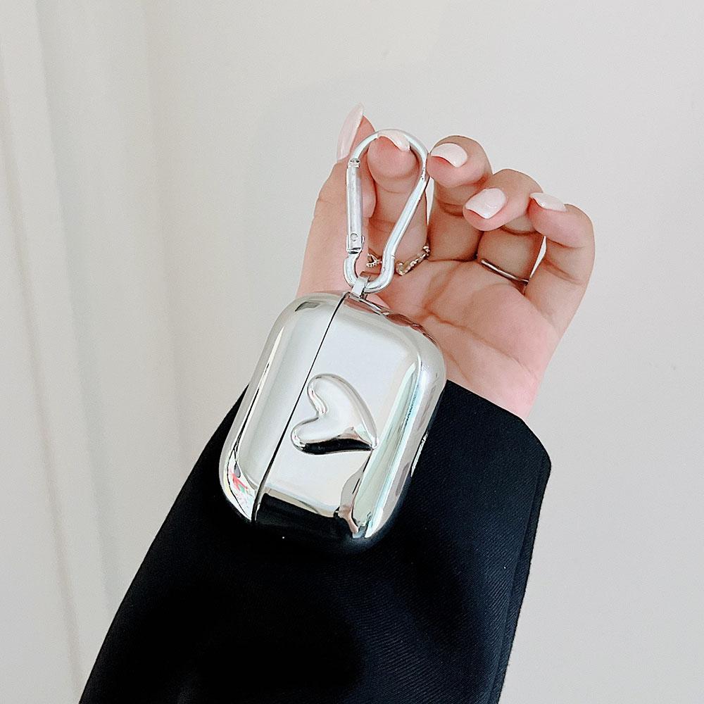 Boîte à écouteurs plaquée argent de luxe pour Airpods 4 Étui pour AirPods 2 3 Pro 2ème Coque Coque abstraite simple For AirPods Pro