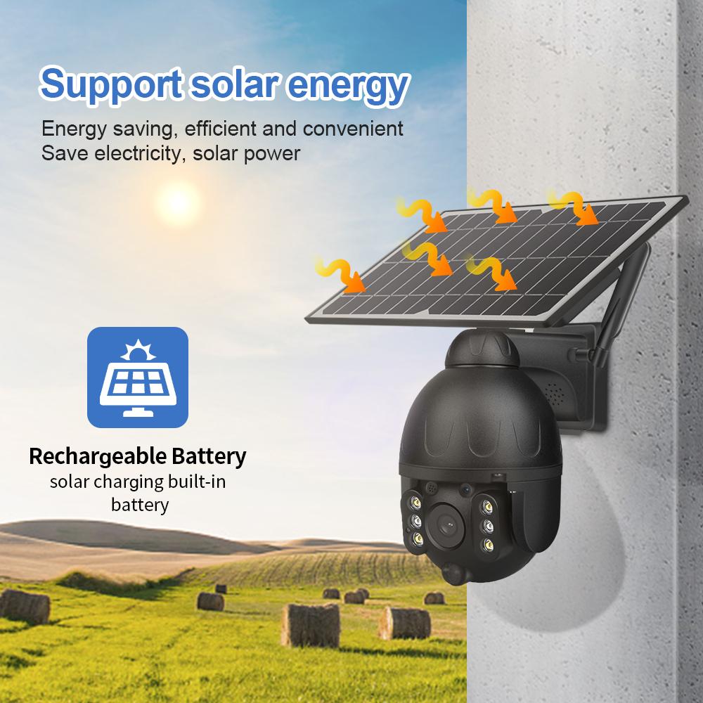 Outdoor Video 4G GSM Surveillance Camera with 8w Solar Panel 3MP Metal Enclosure Security Protection Cloud Ip Cctv