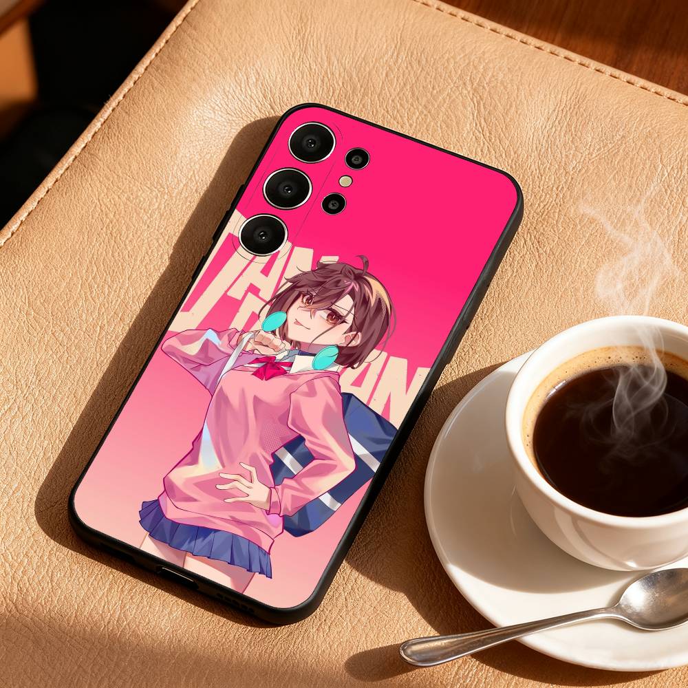 M-Momo Ayase D-Dandadan Phone Case For Samsung S26,S25,24,23,22,30,21,10,9,Ultra,Plus,Lite,Black Soft Case