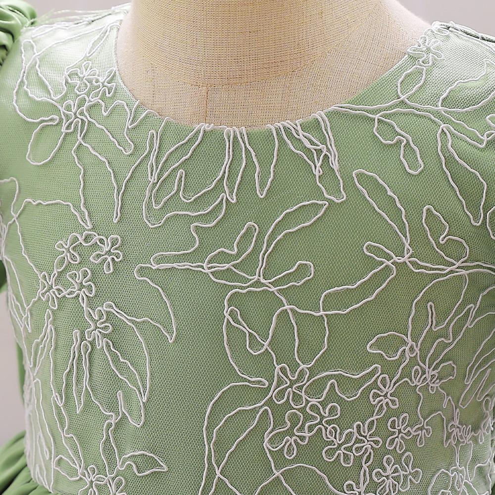 Summer Flower Bow Princess Newborn Kids Dresses for Girls Lace Ball Gown Wedding Bridemaid Prom Party Girl Dress Birthday Child Costume