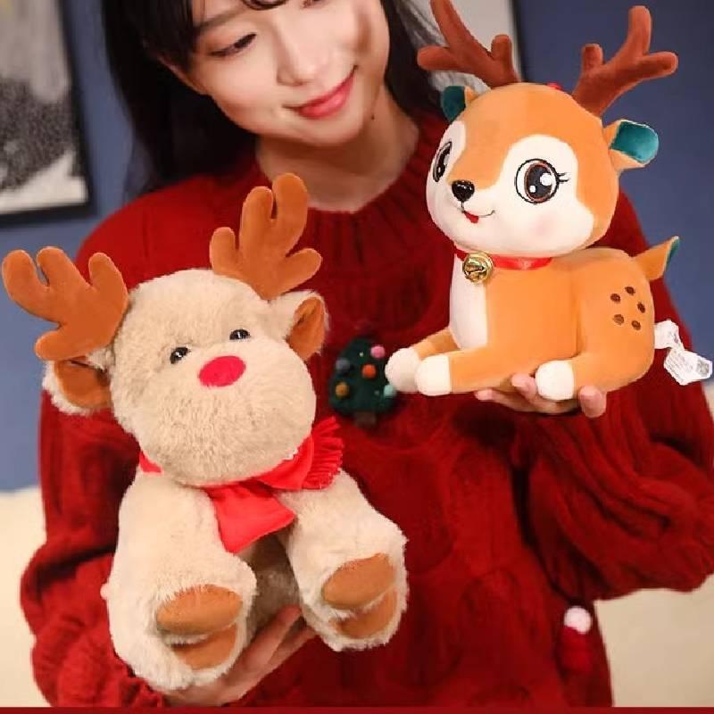 Elk Claus Santa Christmas Tree Plush Toy Cartoon Stuffed Doll Gift Decoration