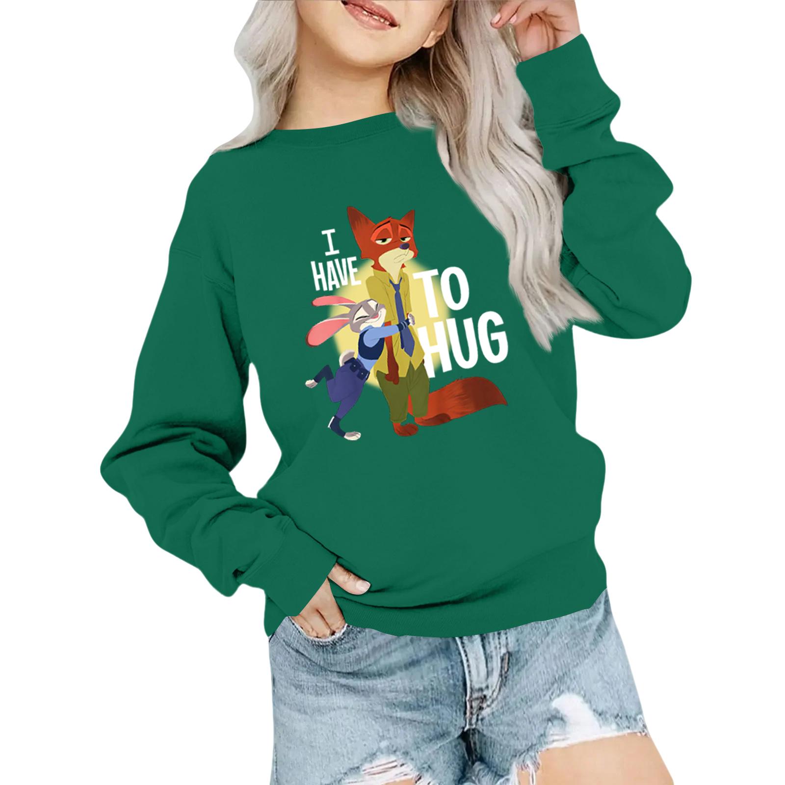 

Детский модный свободный повседневный свитшот с длинными рукавами и принтованным воротником 110