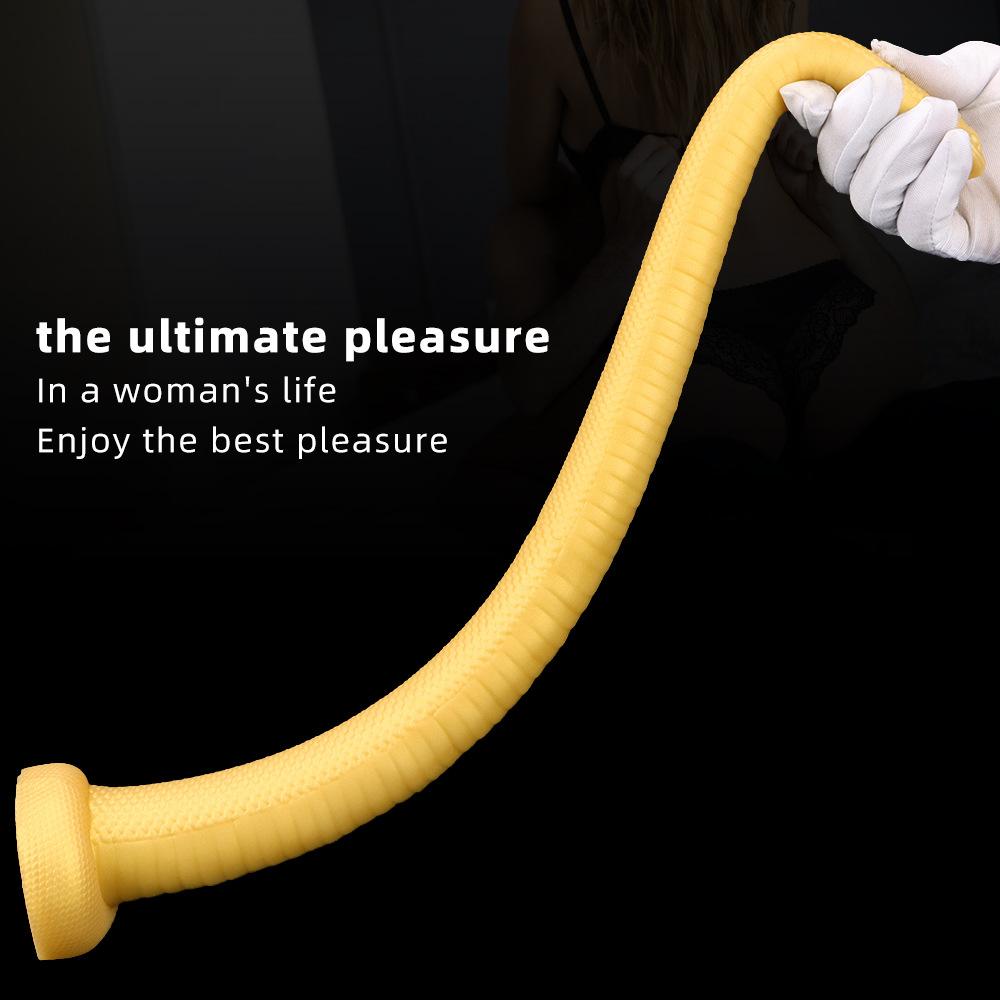 Gold Silicone Soft Extra Long Anal Plug Anal Masturbator Huge Dildo Big Dick Fisting Sex Toy Strap On Cock Realistic Penis