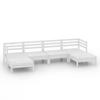 vidaXL 6-tlg. Garten-Lounge-Set Weiß Massivholz Kiefer