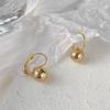 Korean Minimalist Metal Ball Earrings - Cold Style, All-Match Retro Trend for Women