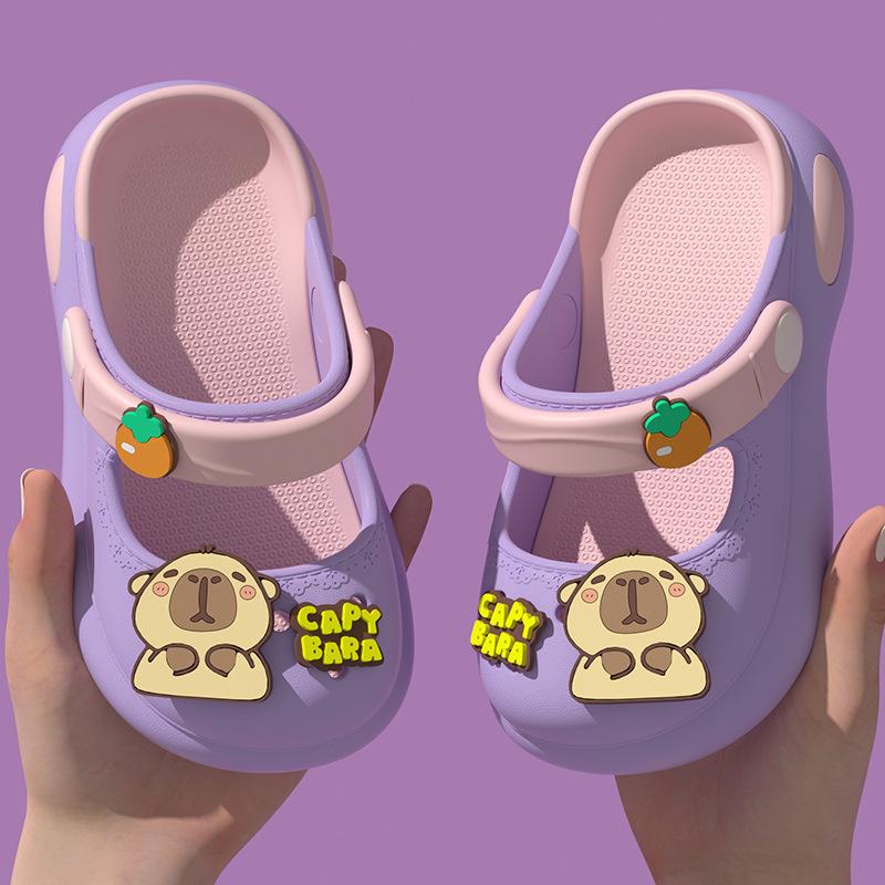 EVA Children's Slippers Kapibara Girl Mary Jane Cartoon Summer Girls Outdoor Wear Non-slip Sandals Breathable