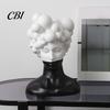 Matte Resin Ornament Modern Abstract Bust Statue, Man Portrait Sculpture, Minimalist Black And Luxury Living Room Accents White Art for Home
