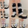 Lolitas Leg Warmer Y2K Knitted Leg Sleeves Goth Baggy Cuffs Ankle Heap Socks JK Uniform Foot Cover Lace Frilly Leg Socks