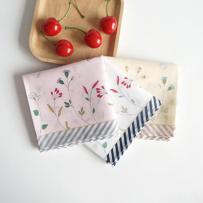 GLO-STORY Floral 45cm Printed 60s Combed Cotton Women's Handkerchief Sweat Wiping Square Towel