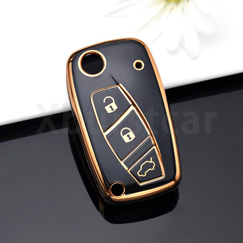 Tpu 3 Buttons Auto Flip Key Fob Cover Case Housing Remote Auto Accessories Fit For Fiat Panda Stilo Punto Doblo Grande Bravo 500 Ducato Minibus