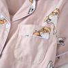 Pijamale Vară Pantaloni subțiri cu mâneci scurte Pijamale 100% bumbac Costum simplu pentru serviciu la domiciliu Lenjerie de dormit pentru femei