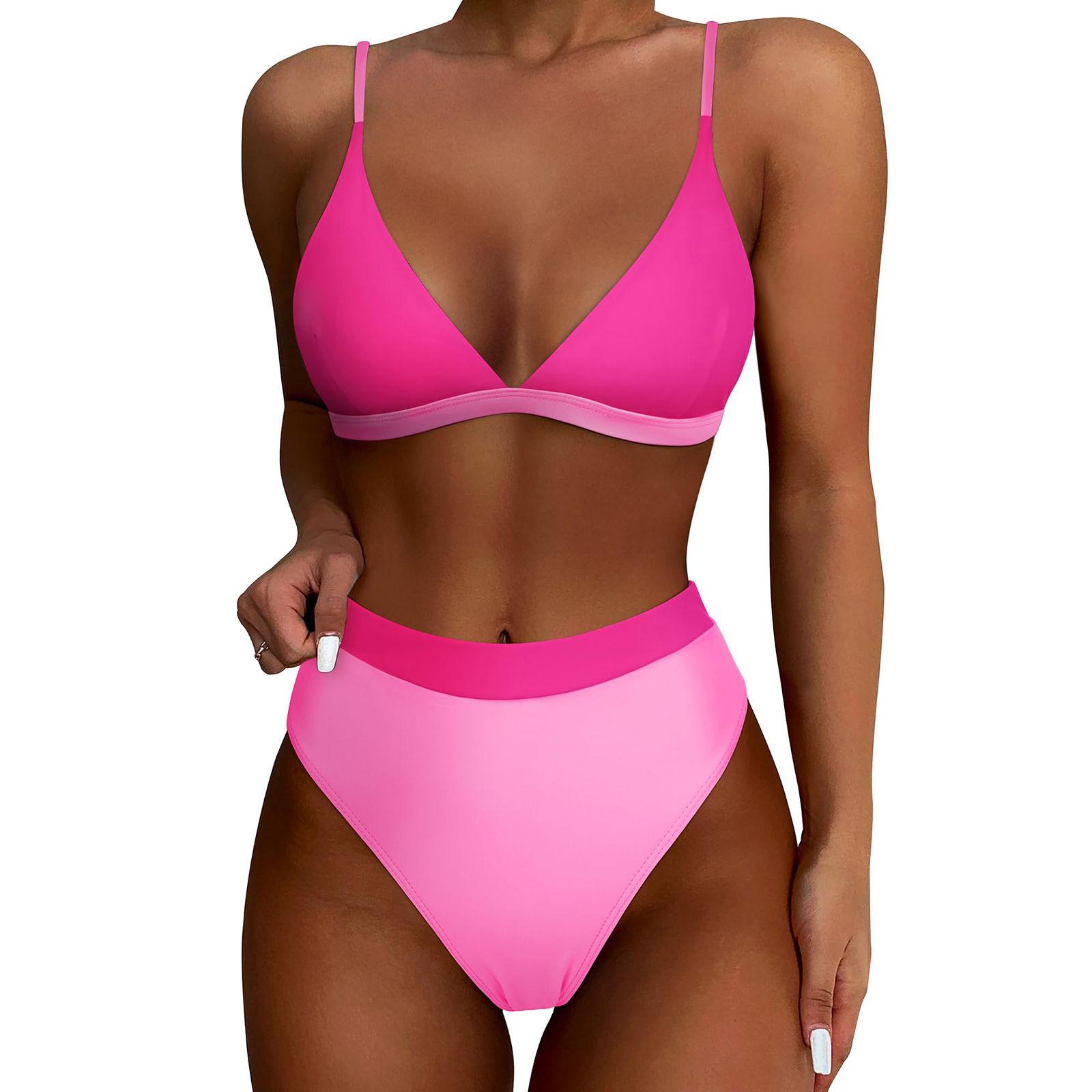 

Женский раздельный сексуальный бикини, модный бюстгальтер с высокой талией, мягкий купальник без стального бюстгальтера XL