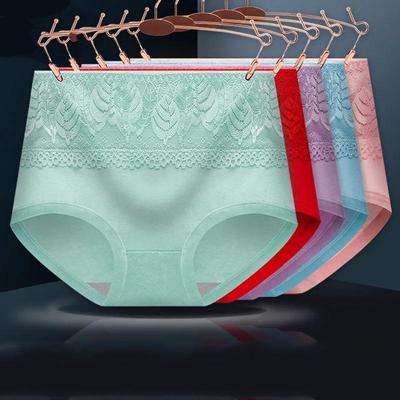 5Pcs High Waist Women Panties Pure Cotton Underwear Breathable Briefs Lace Female Lingerie
