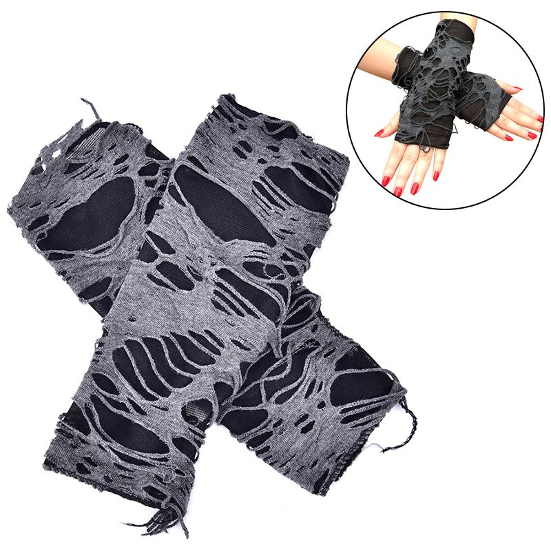 Пара готических рукавиц без пальцев — фото 3