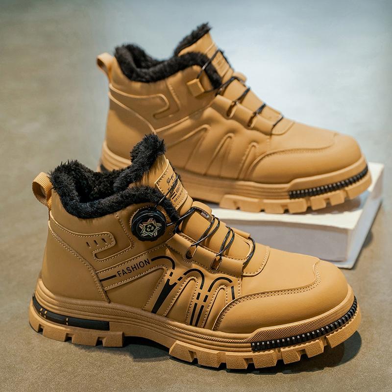 Men's casual outdoor high top winter slip-resistant fashion cotton shoes plus size comfort shoe wear-resistant fleece-lined shoe