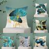 Oil Painting Floral Elegant Pillow Case Antidustmite Pillowcase Invisible Zipper Silky Short Plush Sofa Cushion Cover
