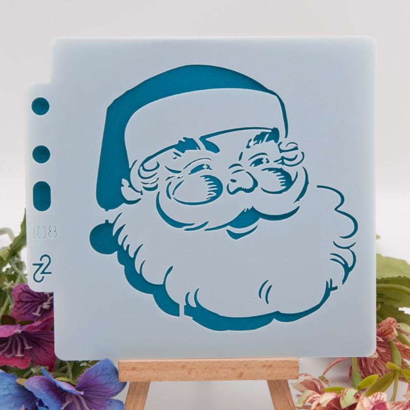 Exquisite Christmas Spraying Drawing Template Portable Washable 3-ring Loose-leaf Stencils Reusable Anti-break for Kids