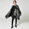 Women's new rhombus-shaped color bar shawl, high-end women's double-sided wear, and travel capes are on sale.