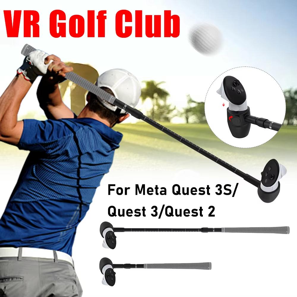 VR Golfschläger VR Golfgriff Griffige Controller-Erweiterungen VR Golfschlägergriff für Meta Quest 3S/Quest 3/Quest 2 Controller