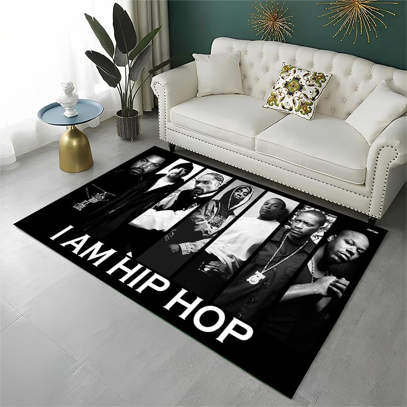 Rapper Eminem Tupac 2pac Hip Hop Rap God Carpet Rug for Playroom Bedroom Living Room Sofa Home Decor,kid Area Rug Non-slip