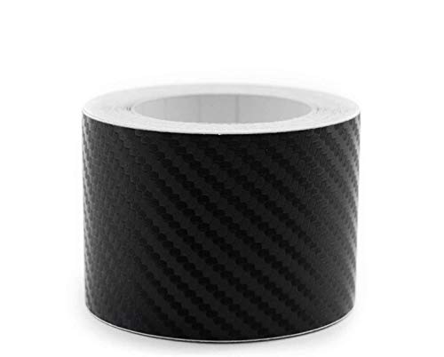 Ilmondomall Tape-type Real Carbon Sheet 3D Pattern Black Step Bumper Protection Racing Stripe with Release Paper (3D Black, 5cm X 6.5m)