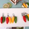 Creative Vegetable Keychain: Red, Green, Yellow Pepper & Garlic Toy Pendant