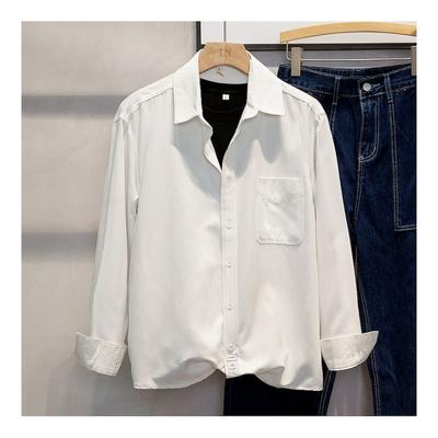 Camisa de Manga Comprida Design de Nicho Masculino Início do Outono Jaqueta Casual Masculina Primavera e Outono Camisa Solta e Madura