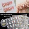 Gold Edge Tulip & Bunny Nail Decals with Hand-Painted Flower Outlines