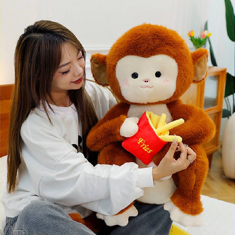 Monkey Toys Plush French Fries Golden Monkey Cartoon Animals Fill Doll Gift Toy