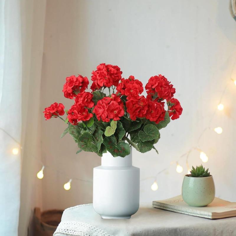 Sztuczne kwiaty jabłoni, pelargonie, sztuczne kwiaty, dekoracja salonu domowego i aranżacja zielonych roślin