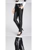 Mom's High-Waisted Leather Pants: Winter Plus Velvet Straight-Leg Style for Middle-Aged & Elderly Women