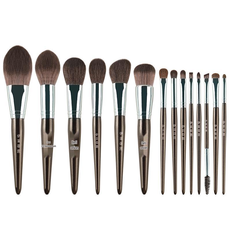 Cangzhou 14-teiliges Make-up Pinselset: Tier- & Faserhaarpinsel für Puder, Eyeliner und Lidschatten.