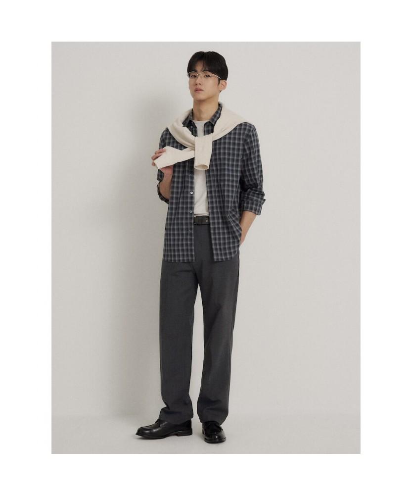 Binpolmen Wool Blend Semi-Wide Slacks Ash