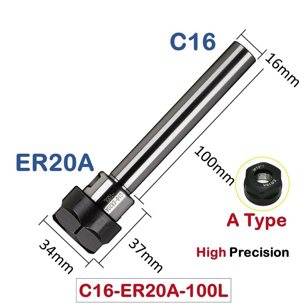 ER8A ER20A Straight Shank Extension Mini Collet Chuck for Precision Machining