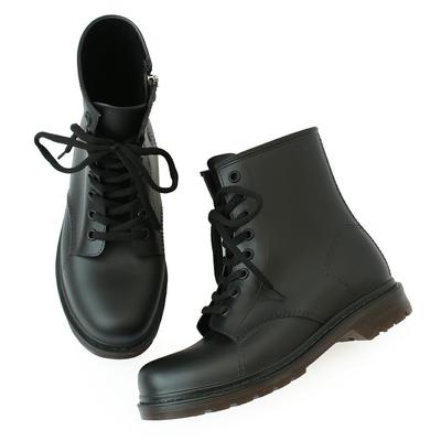 Plne vodotesné gumené čižmy do dažďa Room Nine s bočným zámkom na traky Kórejské Ideálne pre a Čierne Veľkosť M Dámske Zips, Podrážka, Šnurovanie, Dizajn, Sneh,