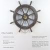 Frosty Antique Junkyard Crafted Wooden Ship Wheel | Anchor Motiff | Pirate's Home Wall Decor | Nagina International (24 Inches)