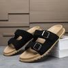 Papuci Moi pentru Bărbați Sandale Glisante cu Cataramă Dublă Reglabilă Sandale Glisante Ușoare Confortabile de Vară Casual