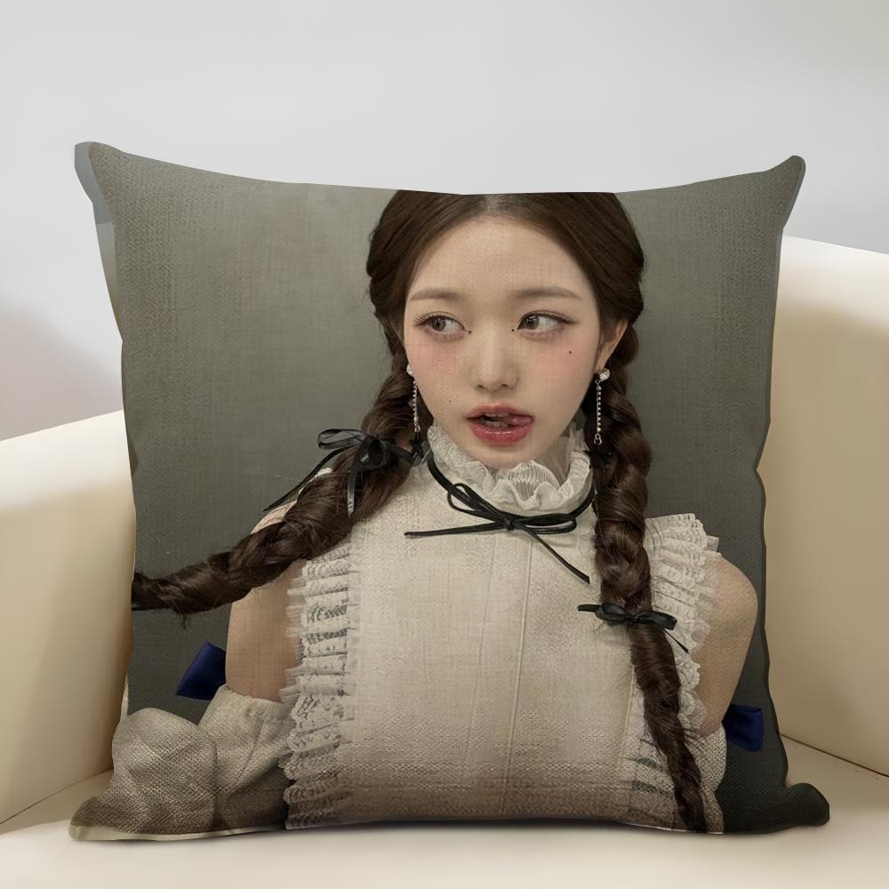Jang Won-young Cushion Cover Household Decoration Linen Sofa Cushion Cover: Skin-Friendly & Breathable with Invisible Zipper
