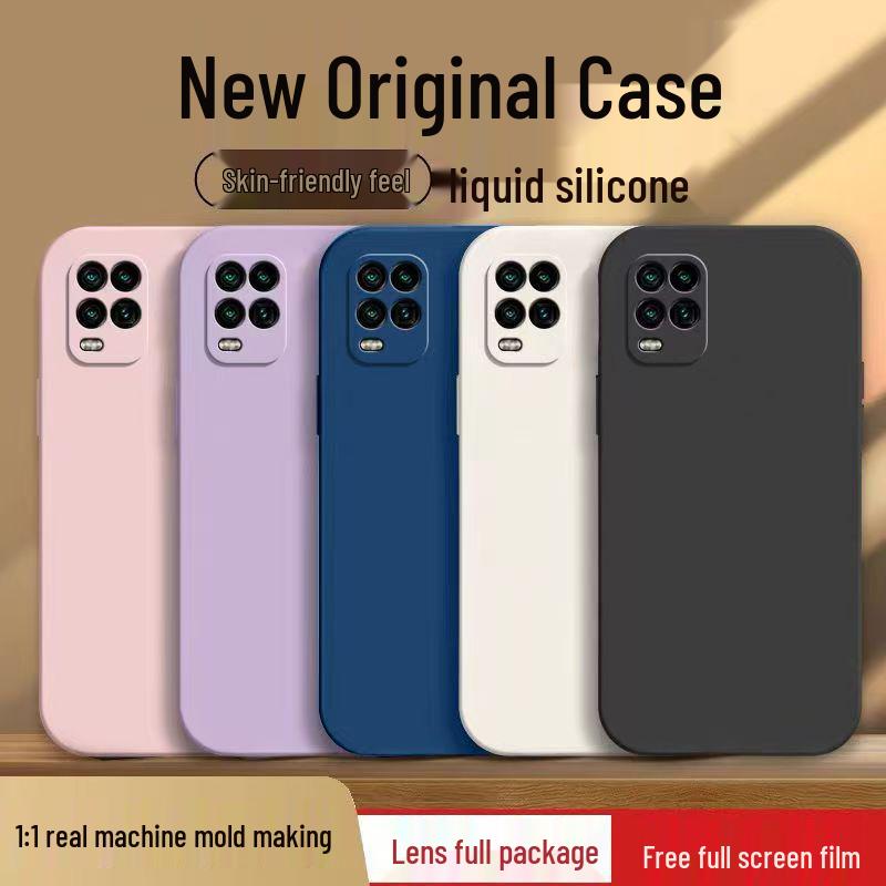 Compatible with Xiaomi 10 Youth Edition: Solid Color Liquid Silicone Full Coverage Soft Case - Anti-drop Protection